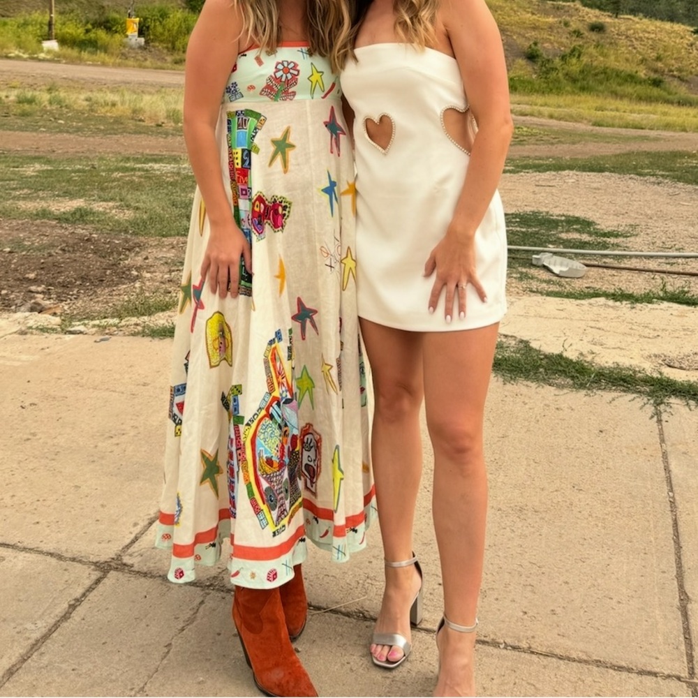 White Heart Cutout Dress
